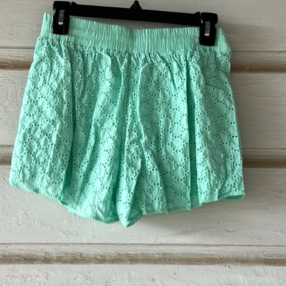 Aqua Eyelet Shorts